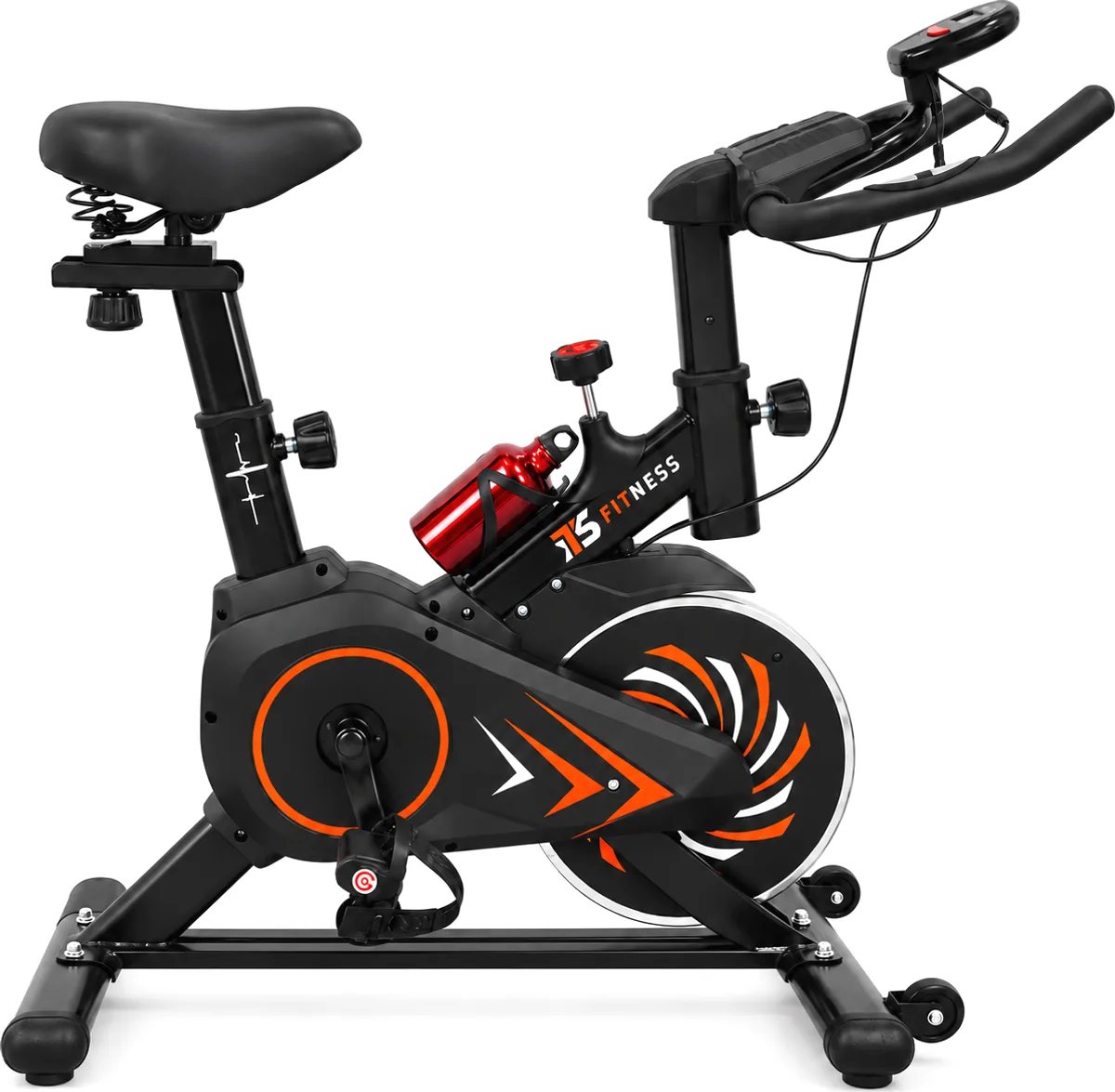 IT'S Fitness 8 kg spinning bike in black with orange details